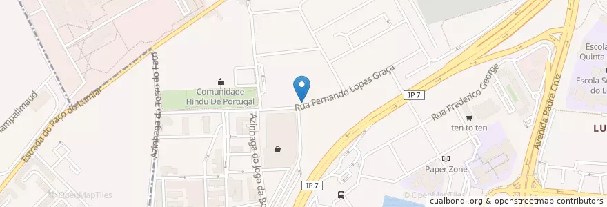 Mapa de ubicacion de Kaprixu en 포르투갈, Área Metropolitana De Lisboa, Lisboa, Grande Lisboa, 리스본, Lumiar.