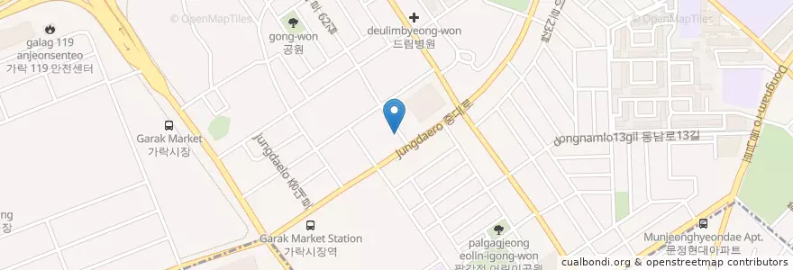 Mapa de ubicacion de STARBUCKS COFFEE en Corée Du Sud, Séoul, 송파구, 가락본동.