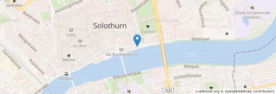 Mapa de ubicacion de Kino im Uferbau en İsviçre, Solothurn, Amtei Solothurn-Lebern, Bezirk Solothurn, Bezirk Wasseramt, Solothurn.