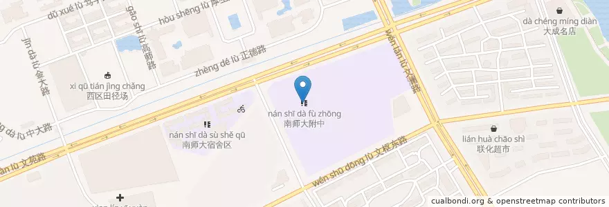 Mapa de ubicacion de 南师大附中 en 中国, 江苏省, 南京市, 栖霞区.