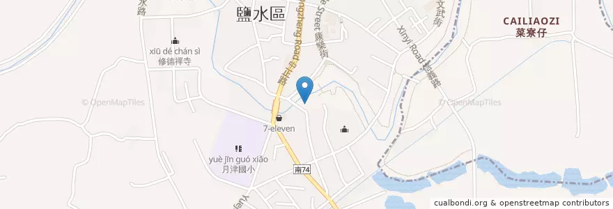Mapa de ubicacion de 北帝殿 en تايوان, تاينان, 鹽水區.