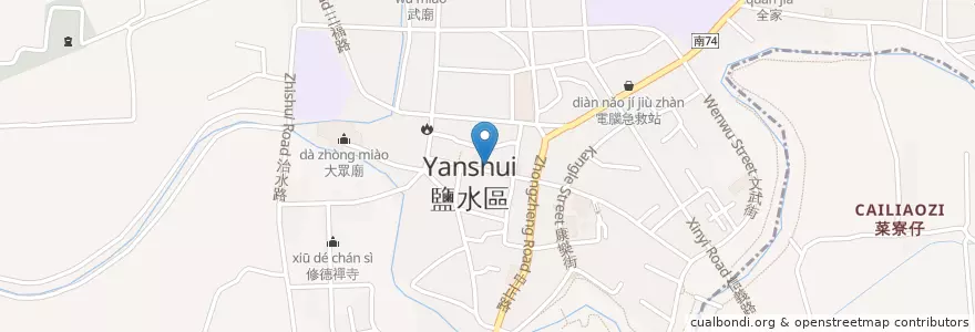 Mapa de ubicacion de 鎮南宮 en Taiwan, Tainan, Yanshui.