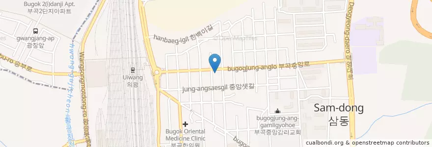 Mapa de ubicacion de 국민은행 en Corea Del Sur, Gyeonggi, 의왕시, 부곡동.