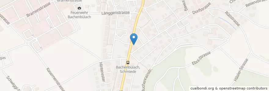 Mapa de ubicacion de Bachenbülach en Zwitserland, Zürich, Bezirk Bülach, Bachenbülach.