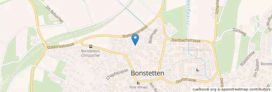 Mapa de ubicacion de Bonstetten en Schweiz/Suisse/Svizzera/Svizra, Zürich, Bezirk Affoltern, Bonstetten.