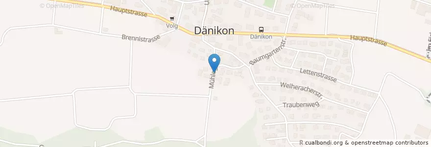 Mapa de ubicacion de Dänikon en Suíça, Zurique, Bezirk Dielsdorf, Dänikon.