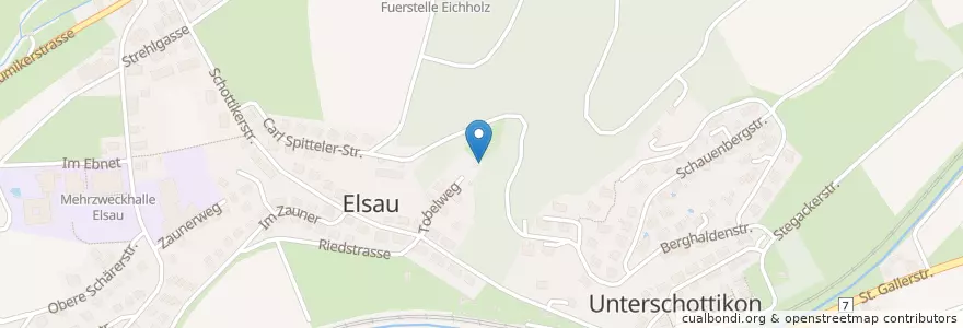 Mapa de ubicacion de Elsau en Suisse, Zurich, Bezirk Winterthur, Elsau.