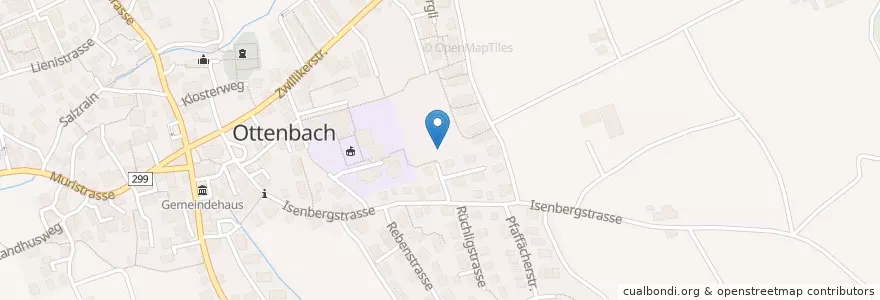Mapa de ubicacion de Ottenbach en Schweiz/Suisse/Svizzera/Svizra, Zürich, Bezirk Affoltern, Ottenbach.