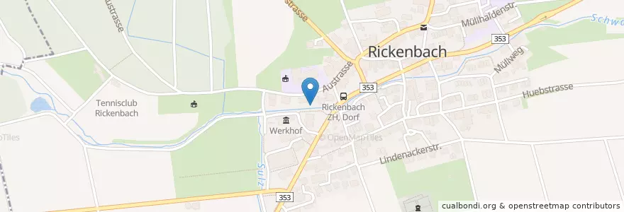 Mapa de ubicacion de Rickenbach (ZH) en Suiza, Zúrich, Bezirk Winterthur, Rickenbach (Zh).