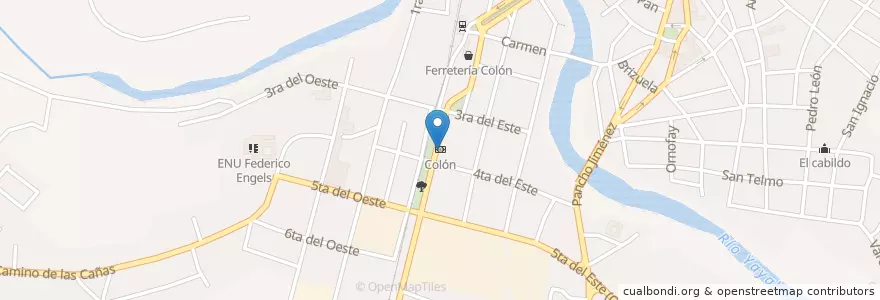 Mapa de ubicacion de Colón en キューバ, Sancti Spiritus, Sancti Spiritus, Ciudad De Sancti Spiritus.