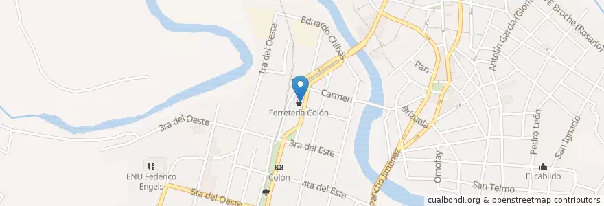Mapa de ubicacion de Colón en 古巴, Sancti Spiritus, Sancti Spiritus, Ciudad De Sancti Spiritus.