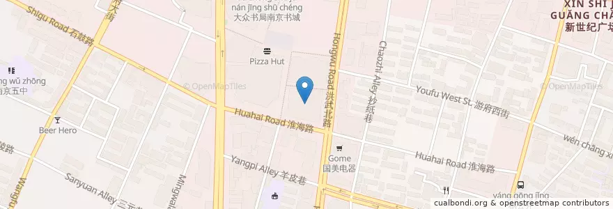 Mapa de ubicacion de 万达国际影城 en 中国, 江蘇省, 南京市, 秦淮区.