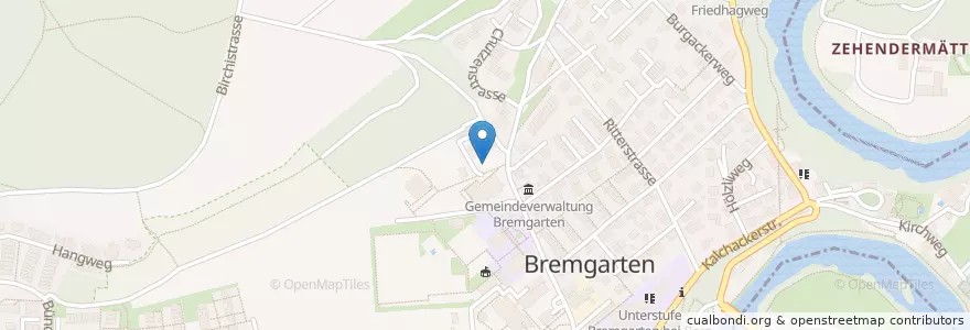 Mapa de ubicacion de Bremgarten bei Bern en Zwitserland, Bern/Berne, Verwaltungsregion Bern-Mittelland, Verwaltungskreis Bern-Mittelland, Bremgarten Bei Bern.
