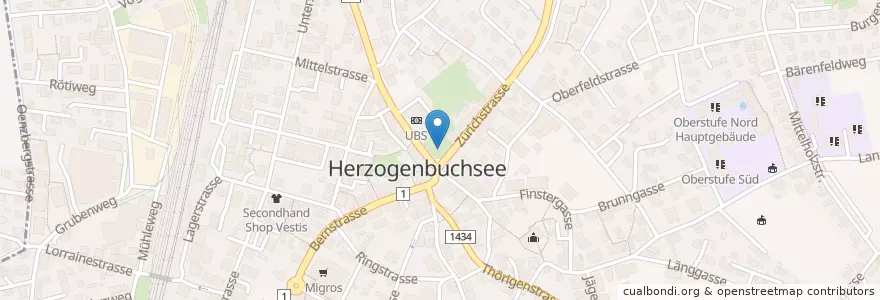 Mapa de ubicacion de Herzogenbuchsee en Schweiz, Bern, Verwaltungsregion Emmental-Oberaargau, Verwaltungskreis Oberaargau, Herzogenbuchsee.