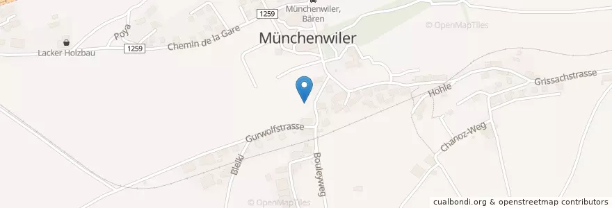 Mapa de ubicacion de Münchenwiler en Schweiz/Suisse/Svizzera/Svizra, Fribourg/Freiburg, Bern/Berne, Seebezirk / District Du Lac, Verwaltungsregion Bern-Mittelland, Verwaltungskreis Bern-Mittelland, Münchenwiler.