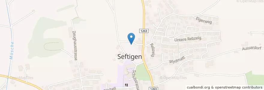 Mapa de ubicacion de Seftigen en Suíça, Berna, Verwaltungsregion Oberland, Verwaltungskreis Thun, Seftigen.