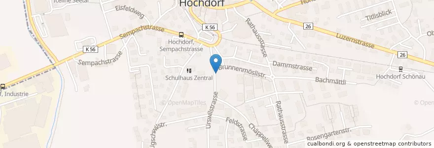 Mapa de ubicacion de Hochdorf en Schweiz/Suisse/Svizzera/Svizra, Luzern, Hochdorf.