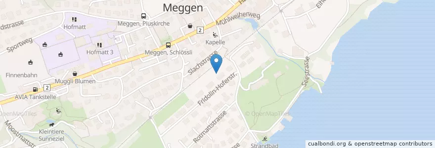 Mapa de ubicacion de Meggen en Suíça, Luzern, Meggen.