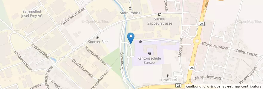 Mapa de ubicacion de Sursee en Svizzera, Lucerna, Sursee.