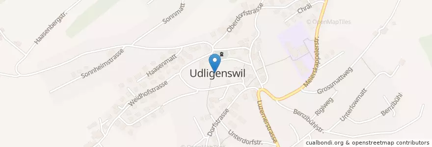 Mapa de ubicacion de Udligenswil en Zwitserland, Luzern, Udligenswil.