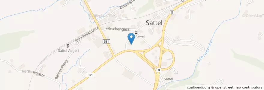 Mapa de ubicacion de Sattel en Suisse, Schwyz, Schwyz, Sattel.