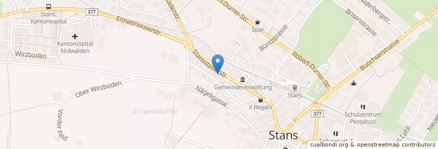 Mapa de ubicacion de Stans en Швейцария, Нидвальден, Stans.