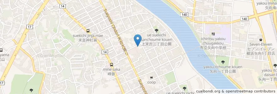 Mapa de ubicacion de 末吉地区センター en Japan, Kanagawa Prefecture, Yokohama, Tsurumi Ward.