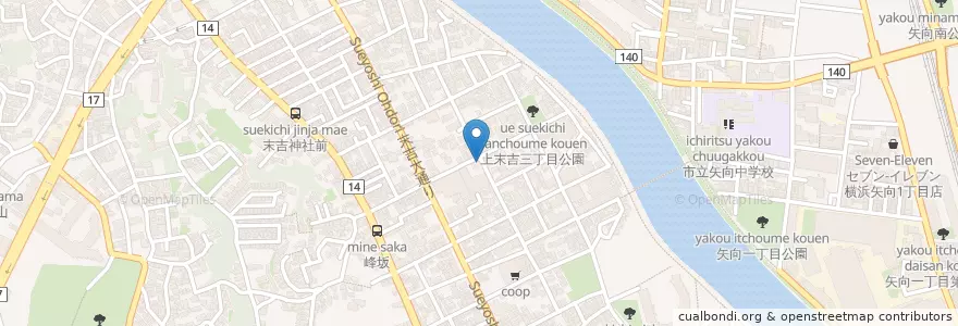 Mapa de ubicacion de 櫻井医院 en Japonya, 神奈川県, 横浜市, 鶴見区.