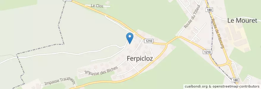 Mapa de ubicacion de Ferpicloz en 瑞士, Fribourg/Freiburg, District De La Sarine, Ferpicloz.