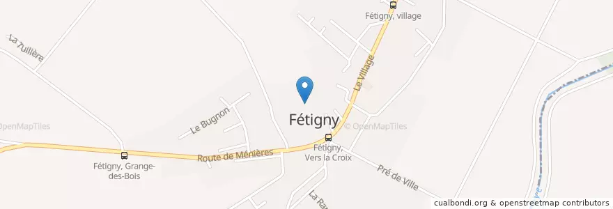 Mapa de ubicacion de Fétigny en سوئیس, Fribourg/Freiburg, District De La Broye, Fétigny.