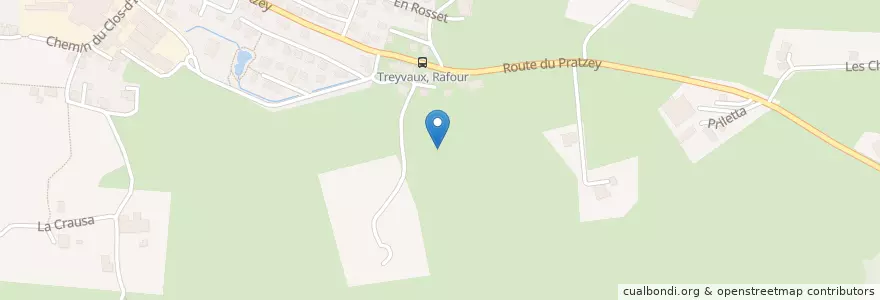 Mapa de ubicacion de Treyvaux en Svizzera, Friburgo, Distretto Della Sarine, Treyvaux.