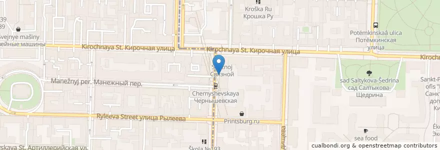 Mapa de ubicacion de Пивная карта en Russia, Northwestern Federal District, Leningrad Oblast, Saint Petersburg, Центральный Район, Округ Смольнинское.