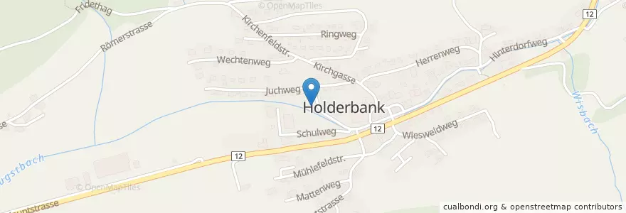 Mapa de ubicacion de Holderbank (SO) en Suiza, Soleura, Amtei Thal-Gäu, Bezirk Thal, Holderbank (So).