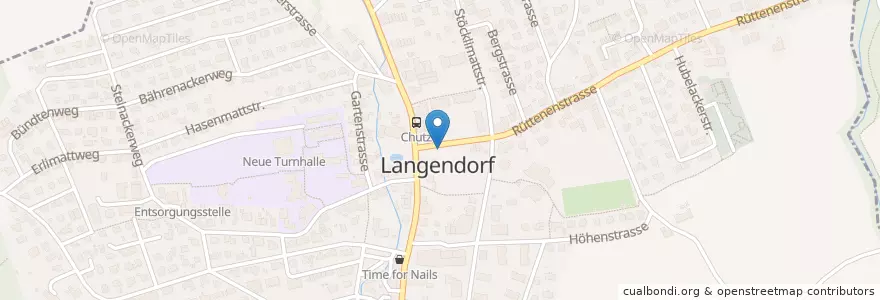 Mapa de ubicacion de Langendorf en Suíça, Solothurn, Amtei Solothurn-Lebern, Bezirk Lebern, Langendorf.