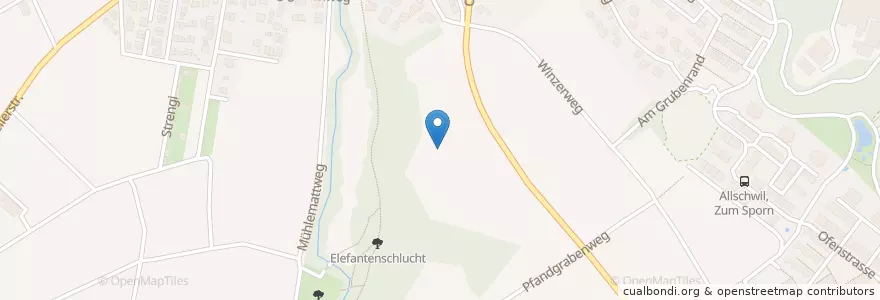 Mapa de ubicacion de Allschwil en スイス, Basel-Landschaft, Bezirk Arlesheim, Allschwil.