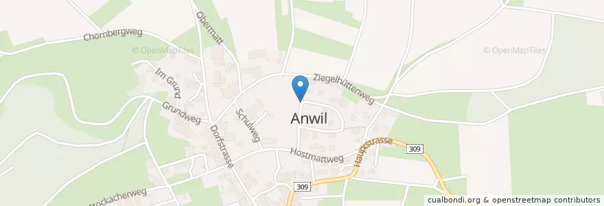 Mapa de ubicacion de Anwil en Switzerland, Basel-Landschaft, Bezirk Sissach, Anwil.