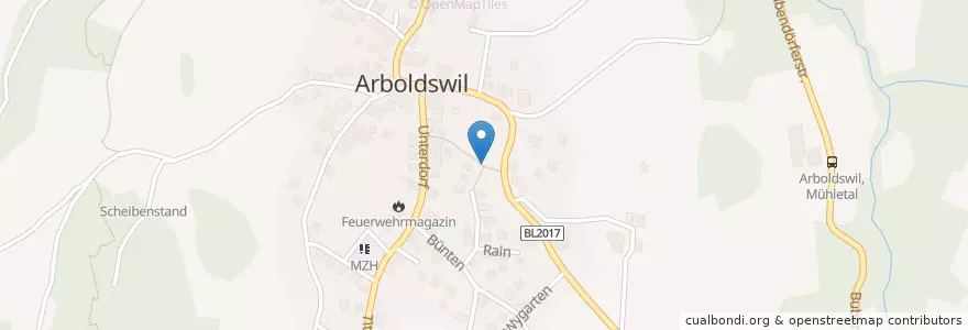 Mapa de ubicacion de Arboldswil en Svizzera, Basilea Campagna, Bezirk Waldenburg, Arboldswil.