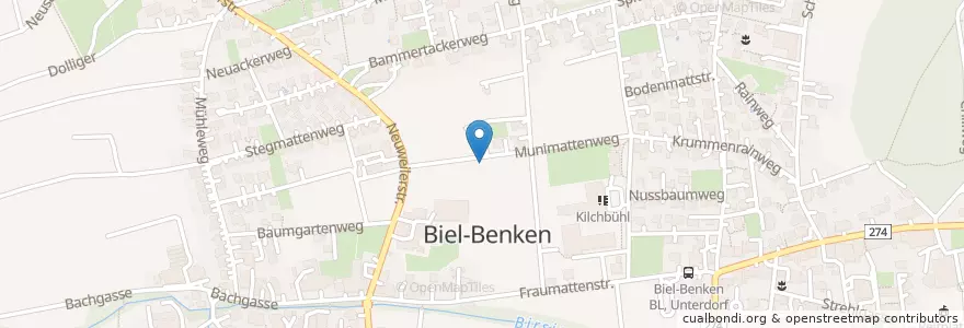 Mapa de ubicacion de Biel-Benken en Швейцария, Базель-Ланд, Арлесхайм, Biel-Benken.