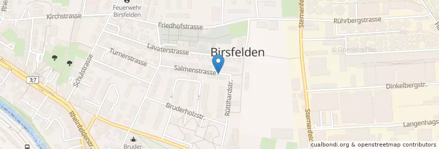 Mapa de ubicacion de Birsfelden en Svizzera, Basilea Campagna, Bezirk Arlesheim, Birsfelden.