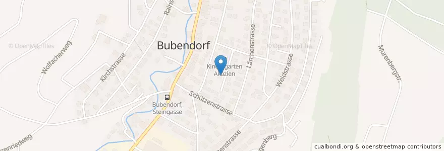 Mapa de ubicacion de Bubendorf en Швейцария, Базель-Ланд, Bezirk Liestal, Bubendorf.