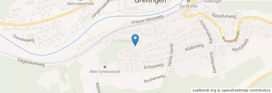 Mapa de ubicacion de Grellingen en Zwitserland, Bazel-Land, Bezirk Laufen, Grellingen.