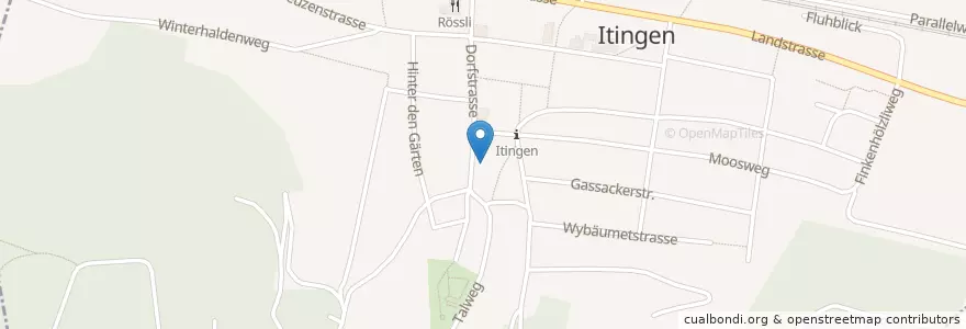 Mapa de ubicacion de Itingen en Швейцария, Базель-Ланд, Bezirk Sissach, Itingen.