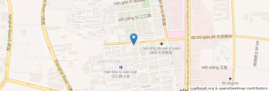 Mapa de ubicacion de 南大邮政所 en چین, جیانگسو, نانجینگ, 鼓楼区.