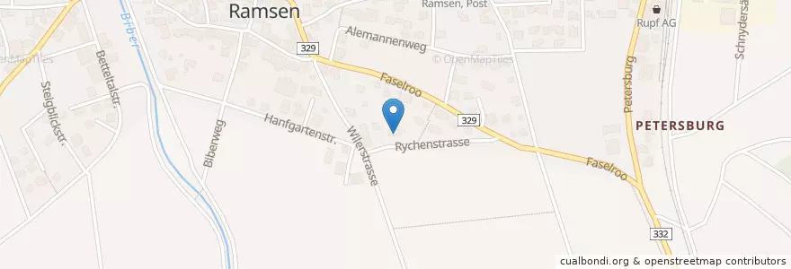 Mapa de ubicacion de Ramsen en 스위스, Schaffhausen, Ramsen, Ramsen.