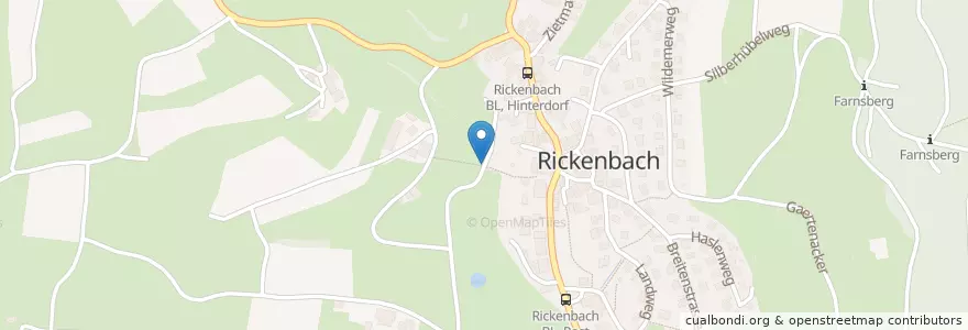 Mapa de ubicacion de Rickenbach (BL) en Schweiz, Basel-Landschaft, Bezirk Sissach, Rickenbach (Bl).