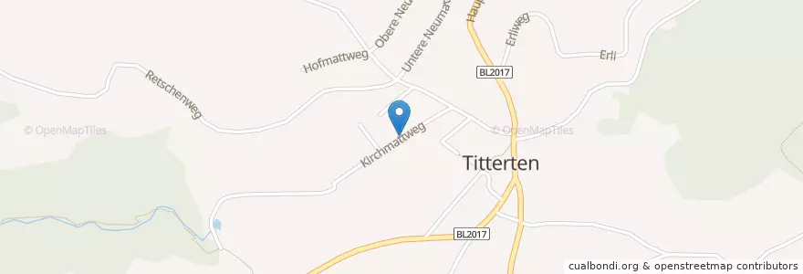 Mapa de ubicacion de Titterten en Suiza, Basilea-Campiña, Bezirk Waldenburg, Titterten.