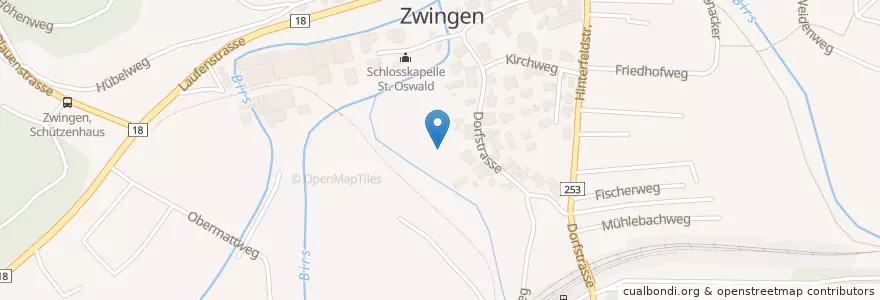 Mapa de ubicacion de Zwingen en Suíça, Basel-Landschaft, Bezirk Laufen, Zwingen.