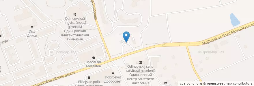 Mapa de ubicacion de Подушкино-сервис en 러시아, Центральный Федеральный Округ, Московская Область, Одинцовский Городской Округ.