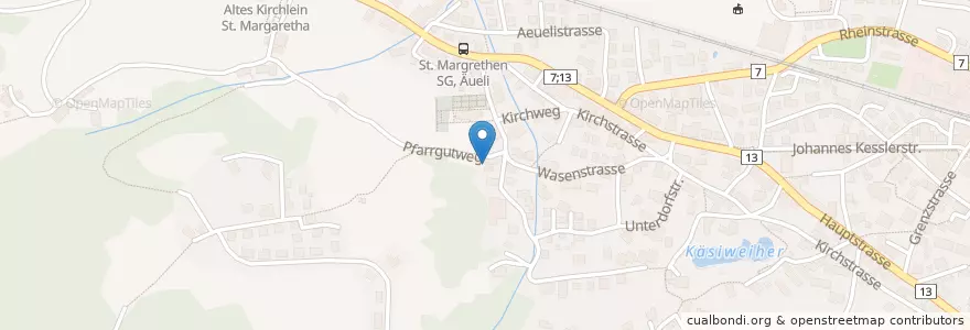 Mapa de ubicacion de St. Margrethen en Switzerland, Sankt Gallen, Wahlkreis Rheintal, St. Margrethen.