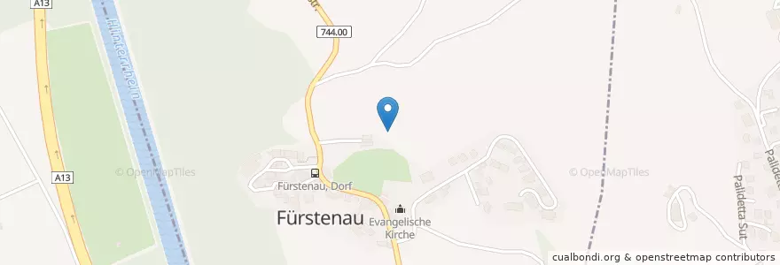 Mapa de ubicacion de Fürstenau en Suiza, Grisones, Viamala, Fürstenau.
